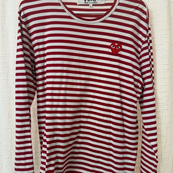 Comme des Garcons PLAY Other - Comme des Garcons PLAY Red and White Striped Shirt